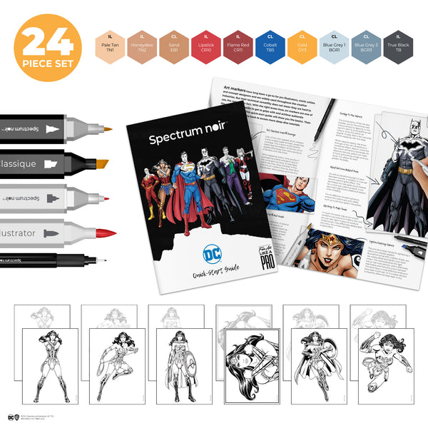 The full contents of the Wonder Woman Pro Art Kit