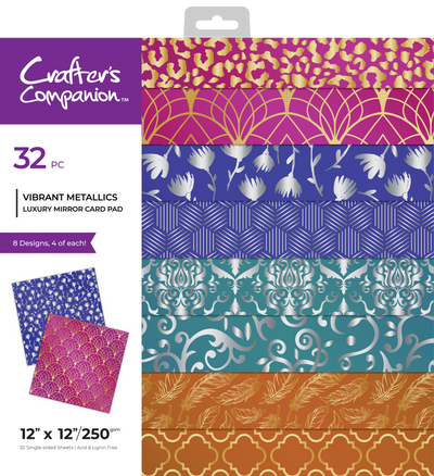Crafter's Companion - Luxury Mirror Card Pad 12 x 12 - Vibrant Metallics