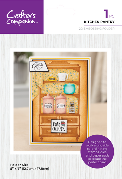 Crafter's Companion Kitchen Collection - 2D Embossing Folder 5x7 - Kitchen Pantry