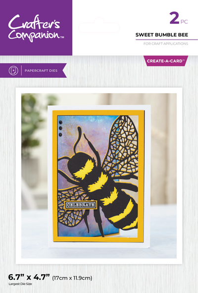 Crafter's Companion Metal Die Create a Card 5x7 - Sweet Bumble Bee