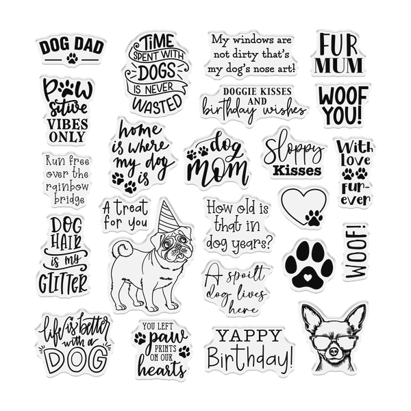 Crafter's Companion Pets Rule Clear Acrylic Stamps - Top Dog