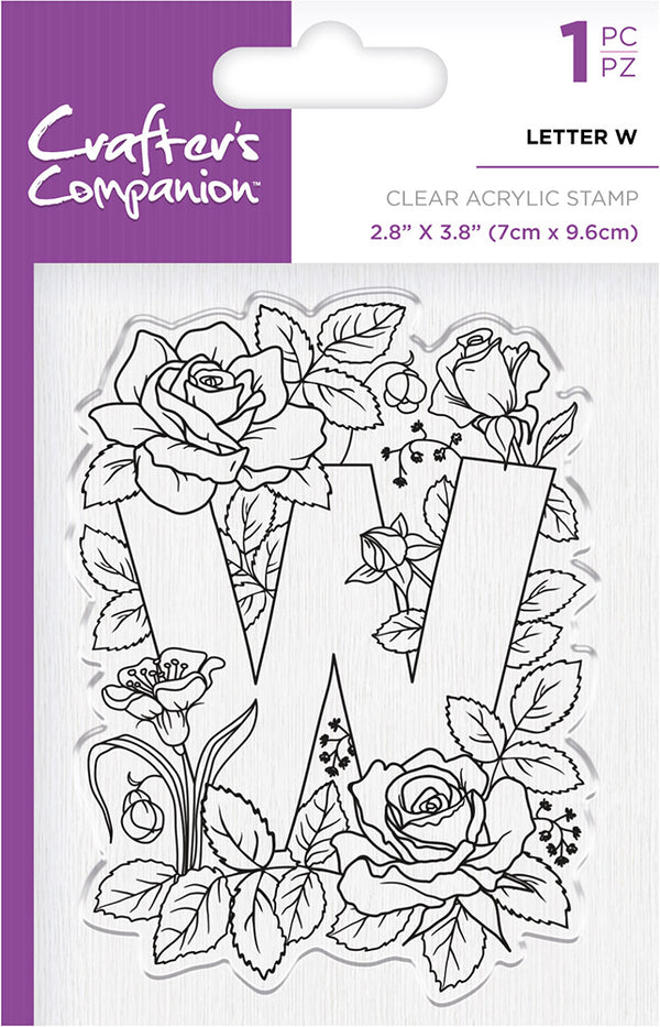 Crafter's Companion Clear Acrylic Stamp - Letter W