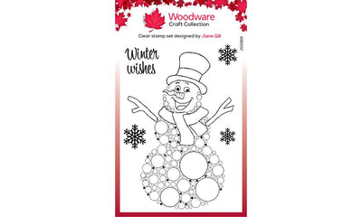 Creative Expressions Woodware Clear Singles Big Bubble - Snowman 4 in x 6 in Stamp