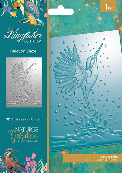Nature's Garden - Kingfisher Collection - 5 x 7 3D Embossing Folder - Halcyon Daze