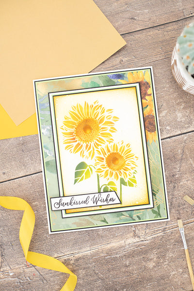 Nature's Garden Sunflower Collection 3D Embossing Folder & Stencil - Sumptuous Sunflowers