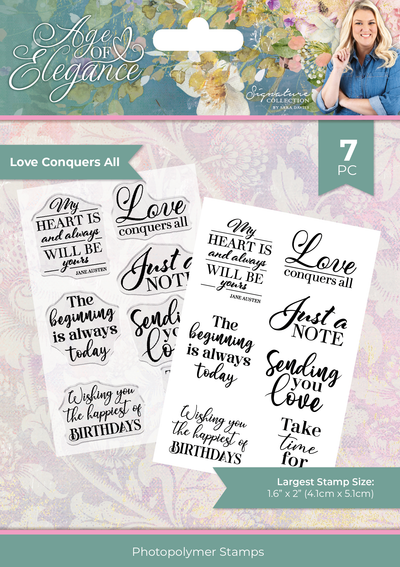 Sara Signature Age of Elegance Photopolymer Stamps 6 x 4 - Love Conquers All