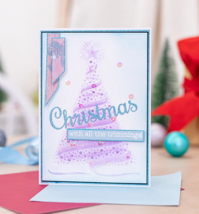 Sara Signature Frosty and Bright 3D Embossing Folder - Enchanted Christmas Tree