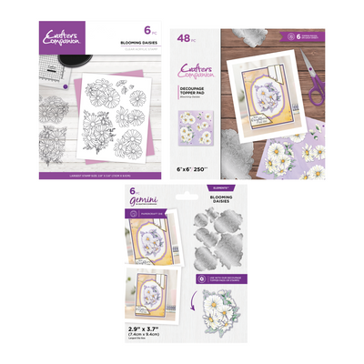 Crafter's Companion  Floral Decoupage Pad, Stamp & Die - Blooming Daisies