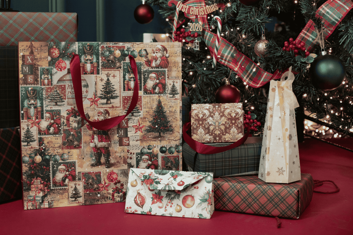 4 Easy DIY Christmas Gift Bags Using 12" x 12" Paper