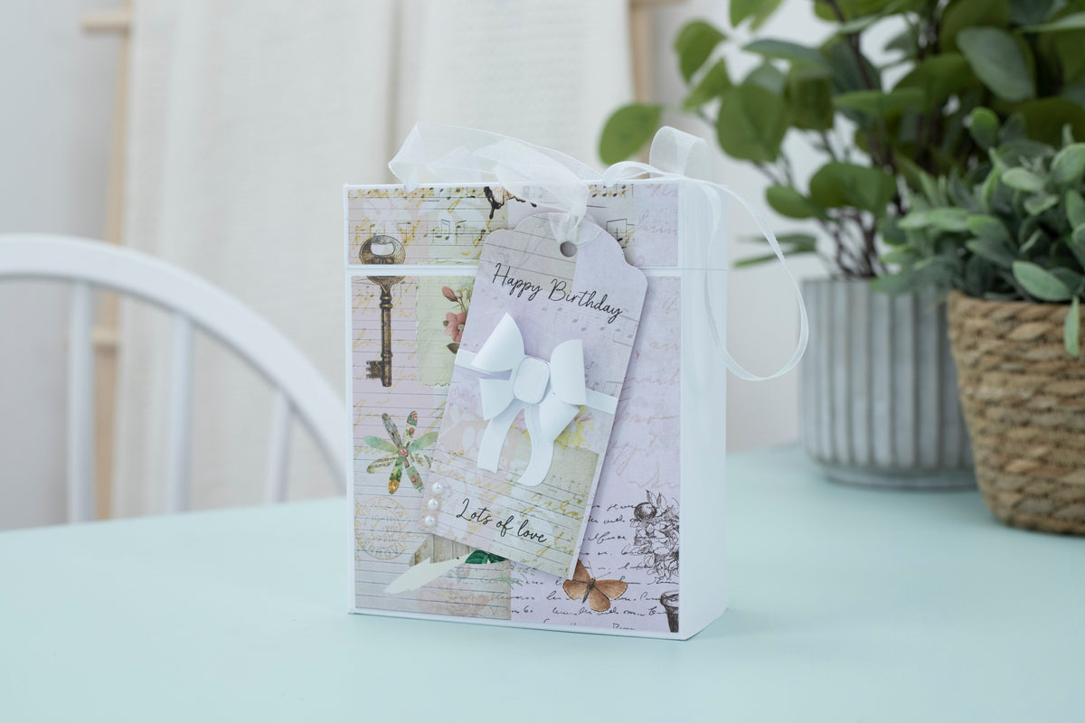 How to Make a 3D Bow Gift Bag with a Decorative Tag