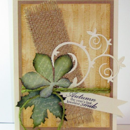 Use hessian and Rope to create an Autumn themed card!