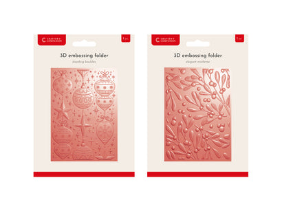 Christmas 3D Embossing Folder 2pc Collection