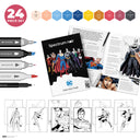 The full contents of the Superman Pro Art Kit by Spectrum Noir