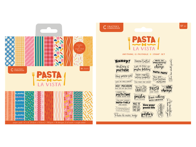 Pasta La Vista 6" Paper Pad and Stamp Duo
