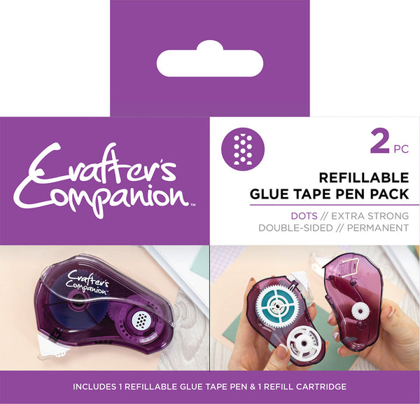 Crafter’s Companion Glue Tape Pen & Refill Pack – Dots (2 Pack)