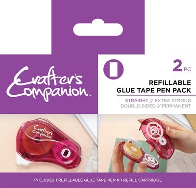 Crafter’s Companion Glue Tape Pen & Refill Pack – Straight (2 Pack)