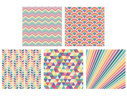 Retro Rainbow Paper Pad 12" x 12"