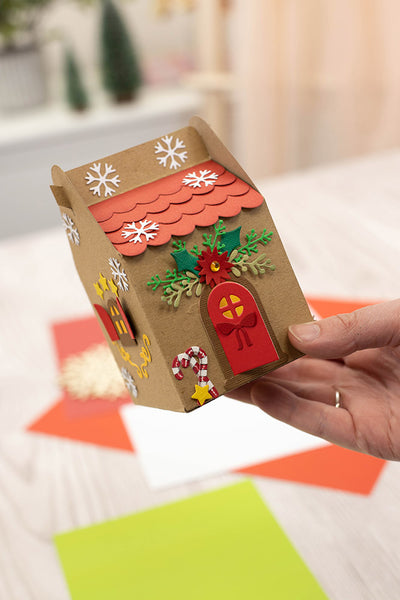 Crafter's Companion 3D Box Die and Stencil Set - Christmas Cottage