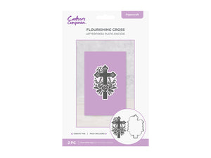Ornate Floral Cross Stamp & Metal Die Set