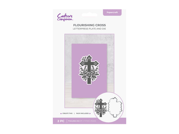 Ornate Floral Cross Stamp & Metal Die Set