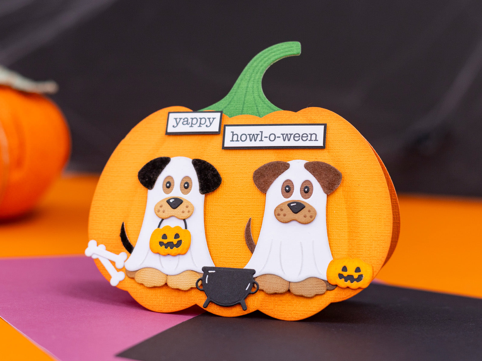 Crafter's Companion Stamp, Die & Flock - Halloween Pets