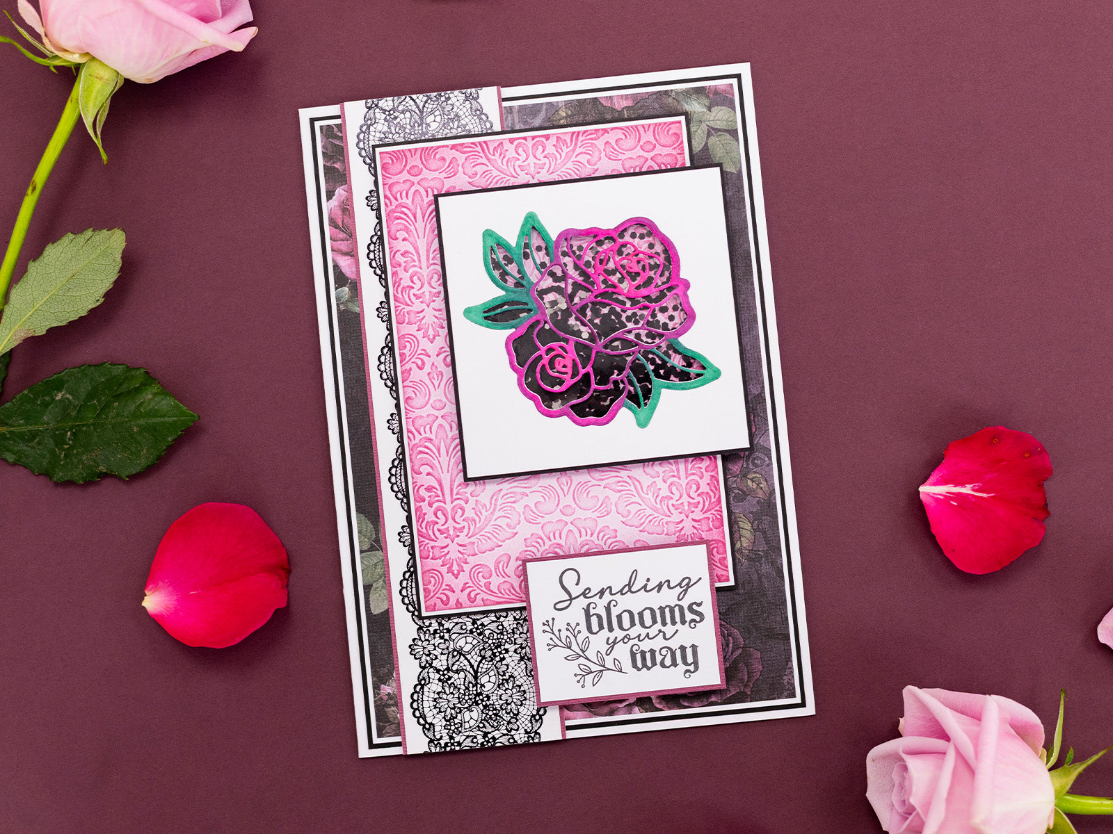 Sara Signature Thorn & Bloom Clear Acrylic Stamp Set - Sending Blooms