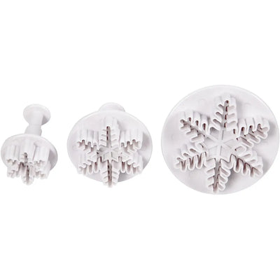 Creativ Cookie cutters with stamp, white, snowflake, D 3,2+4,8+6,5 cm, 3 pc/ 1 pack