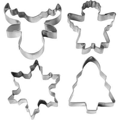 Creativ Cookie cutters, Christmas tree, angel, reindeer, snowflake, H: 8 cm, 4 pc/ 1 pack