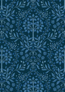 Lewis & Irene Fabric - Brensham Trees on Dark Blue
