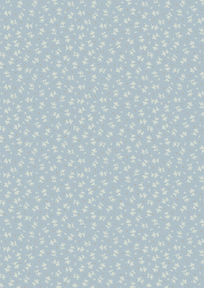 Lewis & Irene Fabric - Small Flowers on Blue
