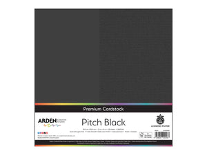 Arden Creative Studio Premium Cardstock Pitch Black 12" x 12" - 20 Pack