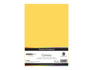 Arden Creative Studio Premium Cardstock Canary Yellow A4 - 20 Pack