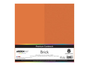 Arden Creative Studio Premium Cardstock Brick Orange 12" x 12" - 20 Pack