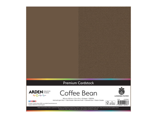 Arden Creative Studio Premium Cardstock Coffee Bean Brown 12