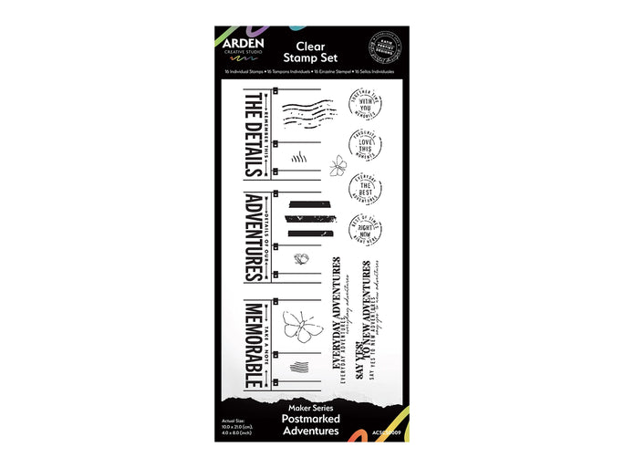 Arden Creative Studio Maker Series Postmarked Adventures Clear Stamp Set