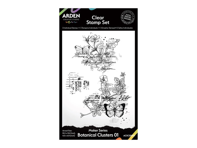 Arden Creative Studio Maker Series Botanical Clusters Clear Stamp Set