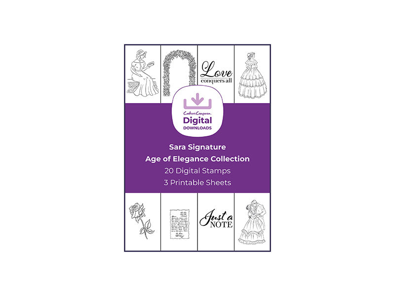 Sara Signature Age of Elegance Collection - Digital Stamp Sheets - A4