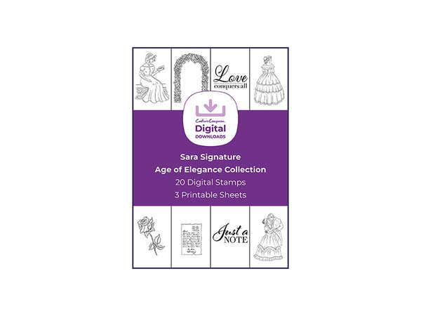 Sara Signature Age of Elegance Collection - Digital Stamp Sheets - A4