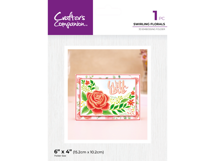 Crafter's Companion 6"x4" 3D Embossing Folder - Swirling Florals