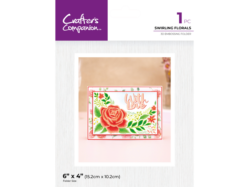 Crafter's Companion 6"x4" 3D Embossing Folder - Swirling Florals