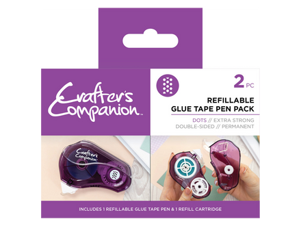 Crafterâ€™s Companion Glue Tape Pen & Refill Pack â€“ Dots (2 Pack)