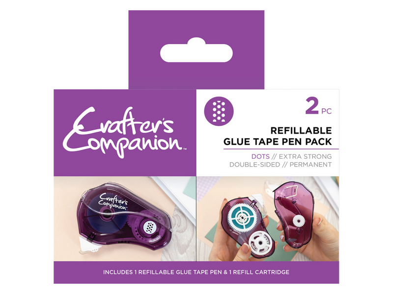 Crafterâ€™s Companion Glue Tape Pen & Refill Pack â€“ Dots (2 Pack)