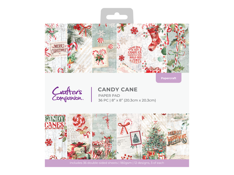 Candy Cane Paper Pad 8" x 8"