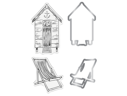 Crafter's Companion Coastal Collection Stamp & Die - Beach Retreat