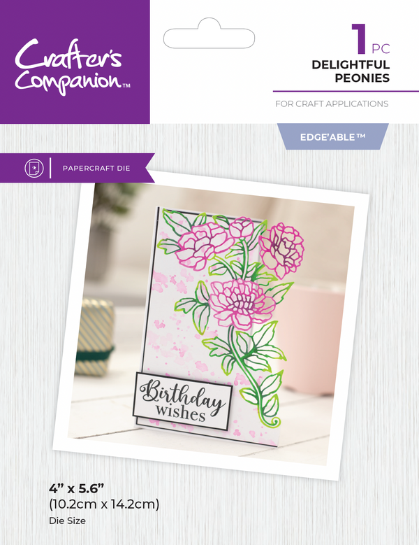 Crafter's Companion Metal Die Edgeable - Delightful Peonies