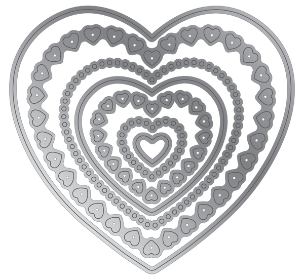 Crafter's Companion Metal Dies Elements - Decorative Nesting Hearts