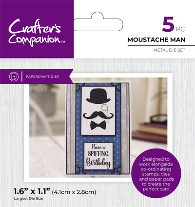 Crafter's Companion Modern Man Metal Die - Moustache Man