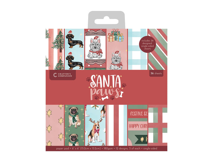 Crafter's Companion Santa Paws 6"x6" Paper Pad