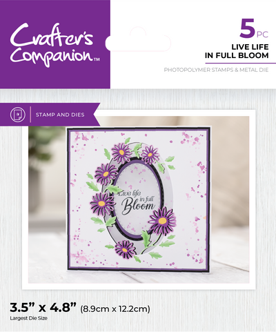 Crafter's Companion Stamp and Die Set - Live Life in Full Bloom