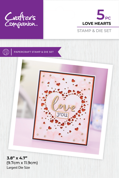 Crafter's Companion Stamp & Die - Love Hearts